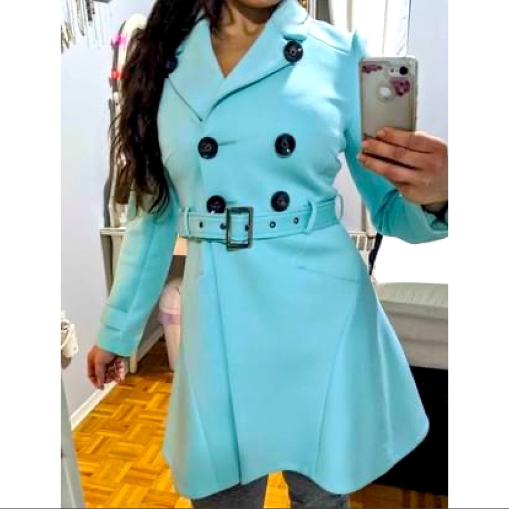 Mint blue peacoat (M)